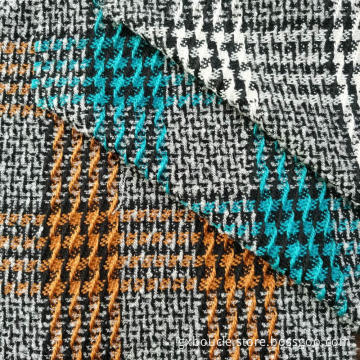 Boucle tartan with loops yarns fabrics